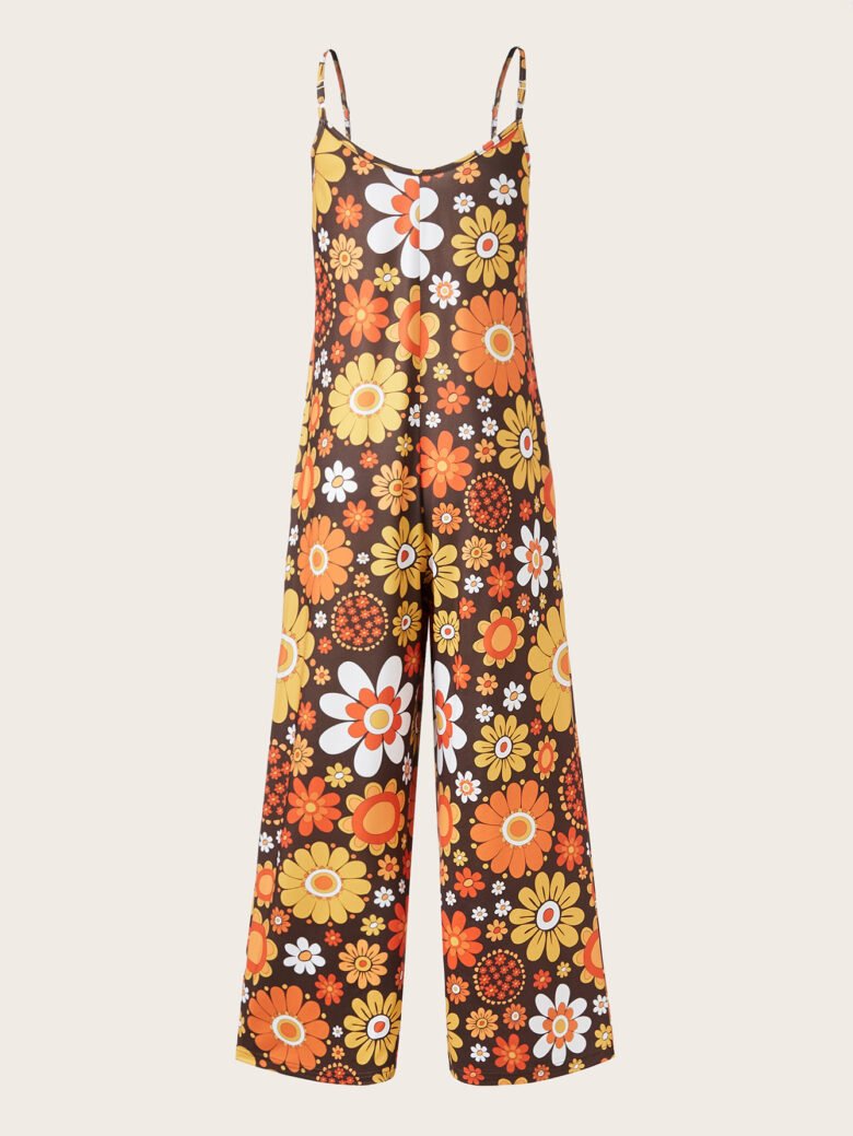 Plus Size Women's Allover Printed Pattern Camisole Casual Street Jumpsuit Pants - Image 2