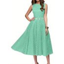 women’s vintage polka dot sleeveless dress