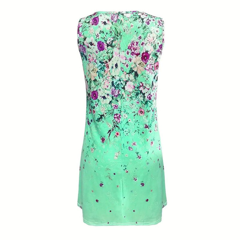 Women’s Sleeveless Floral Boho Sundress – Loose Fit Summer Tank Dress for Casual & Beach Wear - Image 2