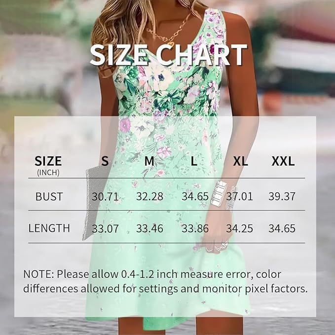 Women’s Sleeveless Floral Boho Sundress – Loose Fit Summer Tank Dress for Casual & Beach Wear - Image 6