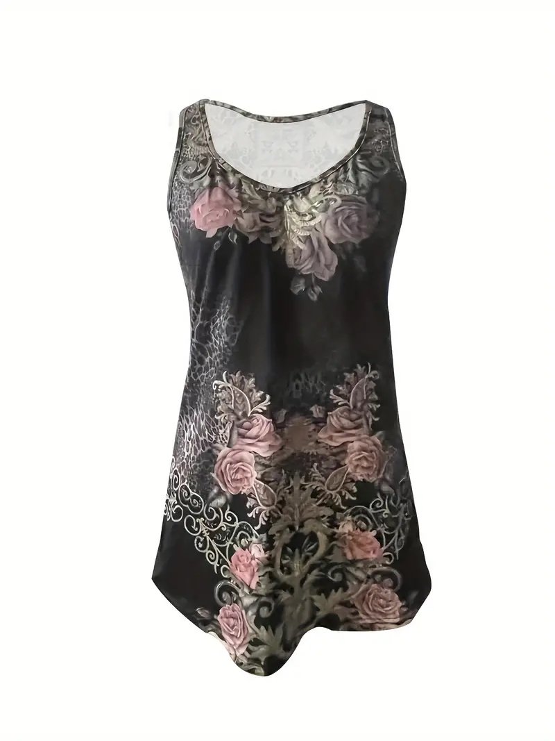 Fresh Sleeveless Floral Tank Top – Casual Summer Fashion Women’s Top - Image 3