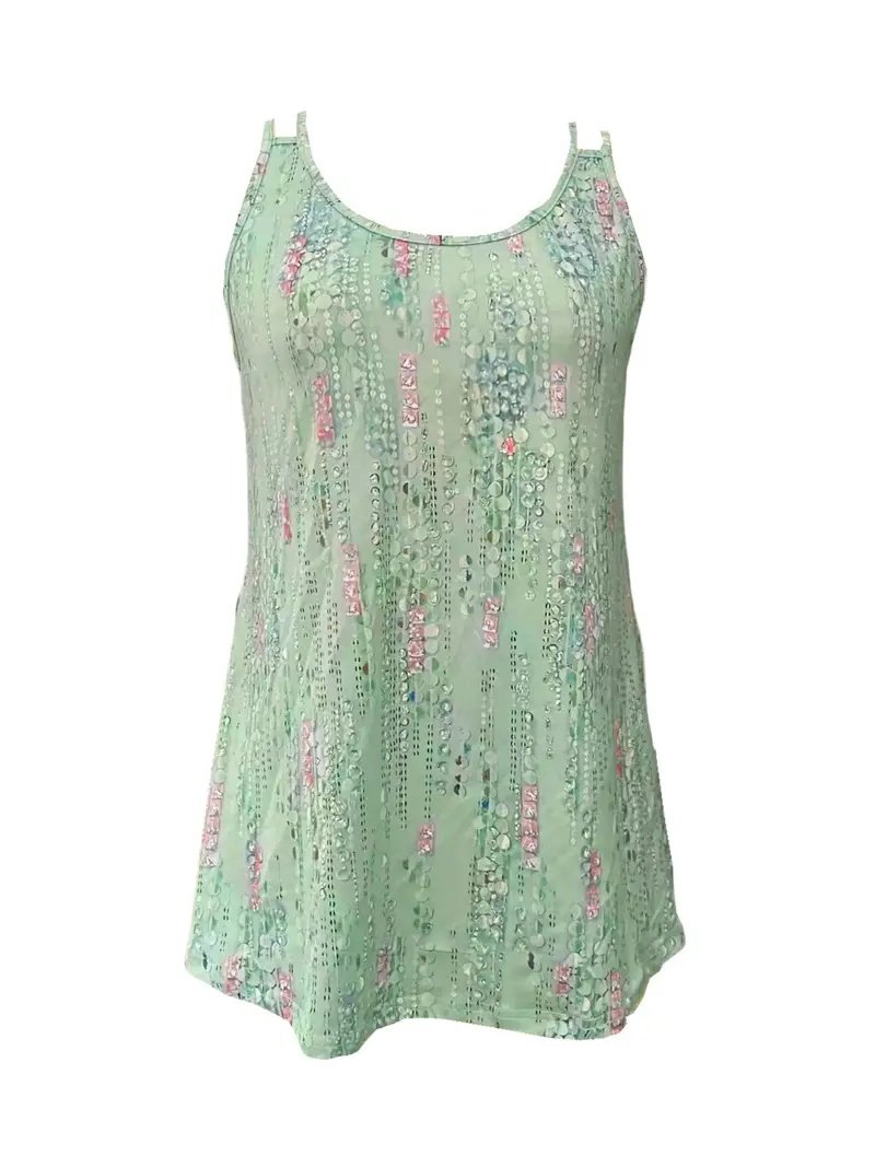 Chic Women’s Sleeveless Camisole Top – Printed Double Shoulder Strap Summer Style - Image 2