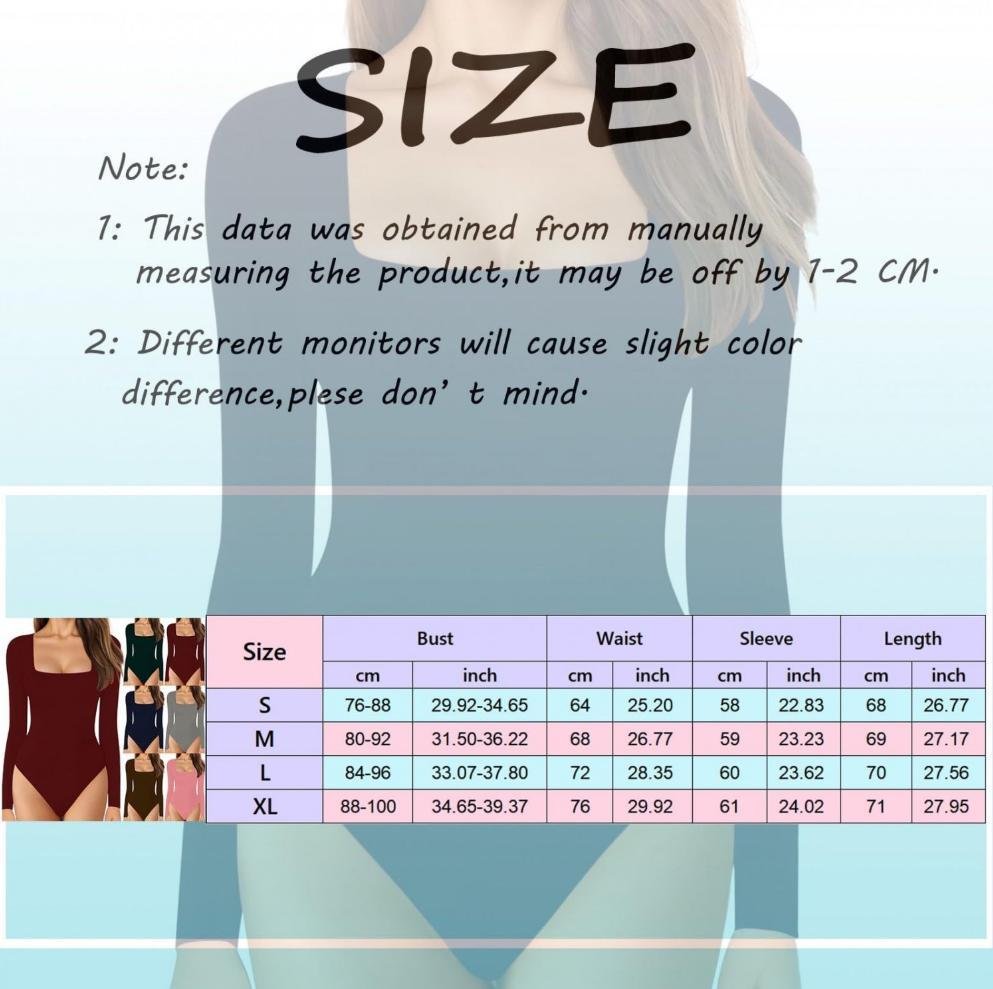 Women's Long Sleeve Square Neck Tummy Shaper Bodysuit Sexy Slimming Elegant Lingerie - Image 6