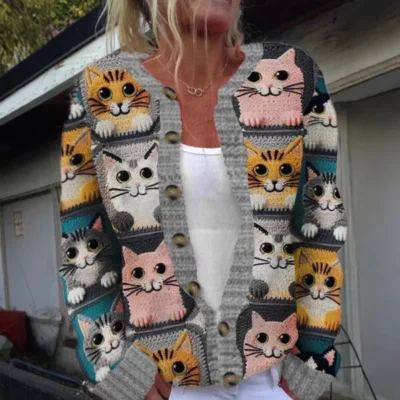 Digital Print Cardigan for Women