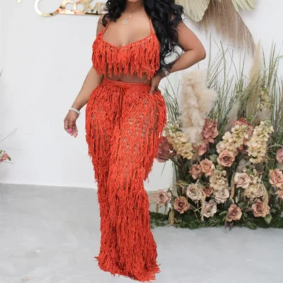 crochet tassel beach cover up