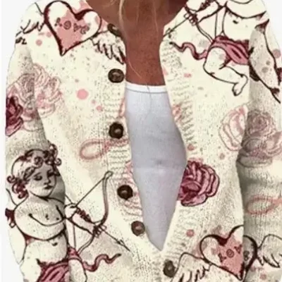 patterned knit cardigan women